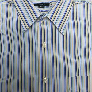 J. Crew Men’s Striped Single Pocket Dress Shirt 100% Cotton Size Large